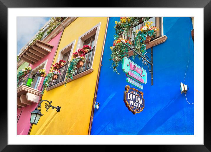  Colorful historic buildings of Monterrey Framed Mounted Print by Elijah Lovkoff
