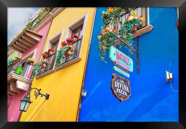  Colorful historic buildings of Monterrey Framed Print by Elijah Lovkoff