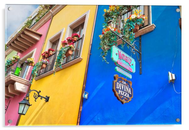  Colorful historic buildings of Monterrey Acrylic by Elijah Lovkoff