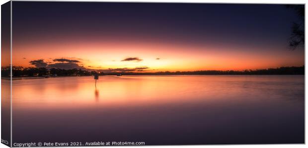 Evening at Maroochy River Canvas Print by Pete Evans