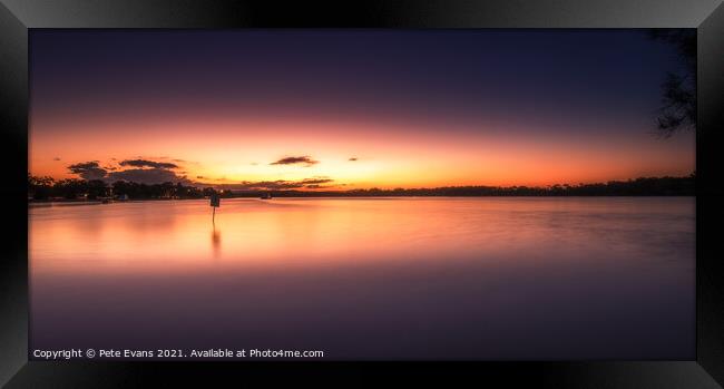 Evening at Maroochy River Framed Print by Pete Evans