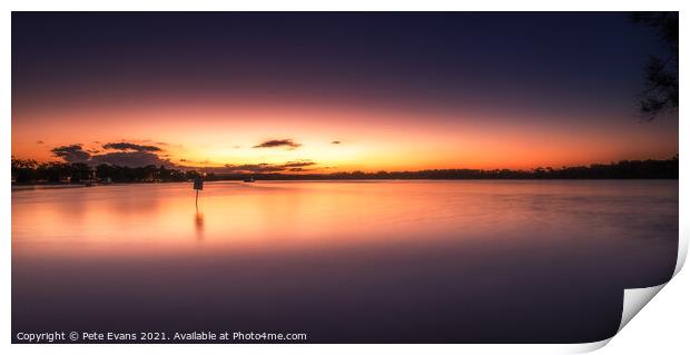 Evening at Maroochy River Print by Pete Evans
