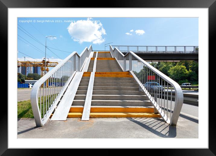 High-rise staircase, transition to the other side of the highway. Framed Mounted Print by Sergii Petruk