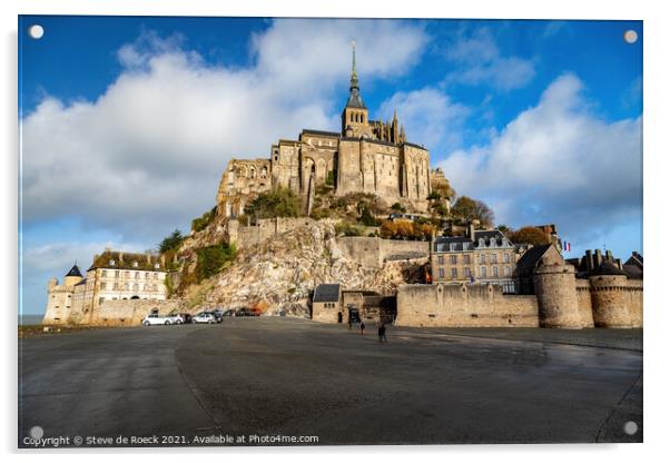 Mont Saint Michel, France Acrylic by Steve de Roeck