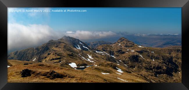 A View of Meal Garbh and Beinn nan Eachan  Framed Print by Navin Mistry