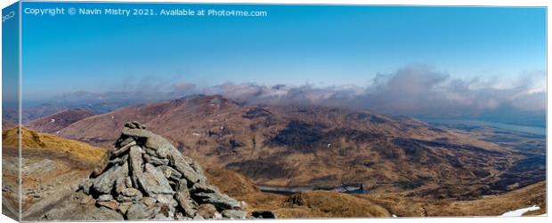 A view from Meall nan Tarmachan Canvas Print by Navin Mistry