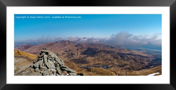 A view from Meall nan Tarmachan Framed Mounted Print by Navin Mistry