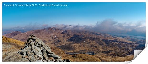 A view from Meall nan Tarmachan Print by Navin Mistry