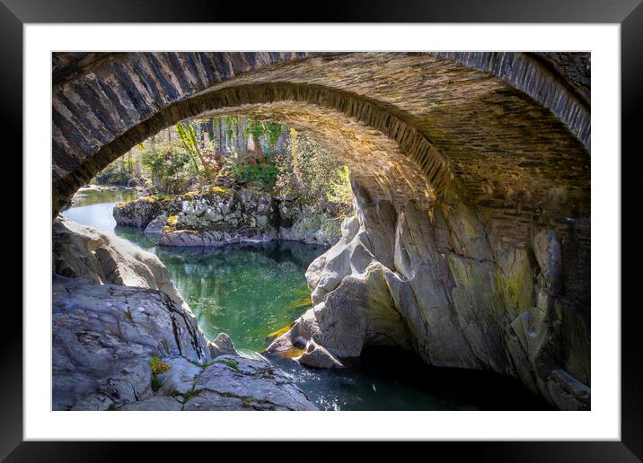 The bridge at Betws-y-Coed Framed Mounted Print by Leighton Collins
