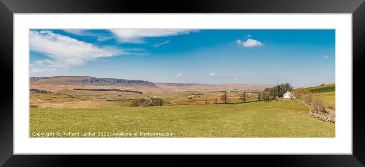 Towards Cronkley Scar from Forest in Teesdale Panorama Framed Mounted Print by Richard Laidler