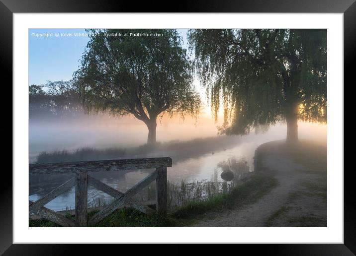Sunrise by the stream Framed Mounted Print by Kevin White