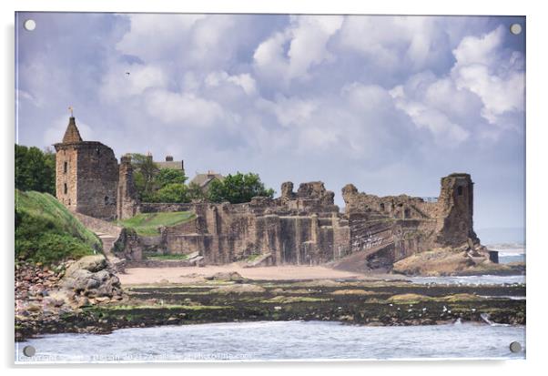 St Andrews Castle Ruins Acrylic by Kasia Design