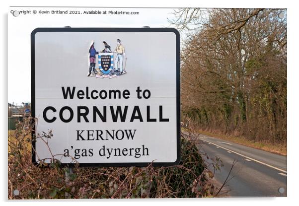 welcome to cornwall  Acrylic by Kevin Britland