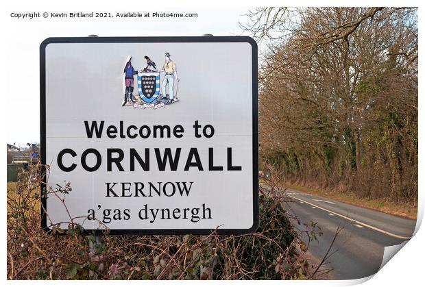 welcome to cornwall  Print by Kevin Britland