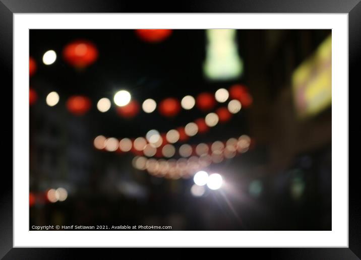Decoration lights for Christmas and Chinese New Ye Framed Mounted Print by Hanif Setiawan