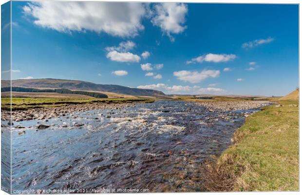 Harwood Beck and River Tees Confluence  Canvas Print by Richard Laidler