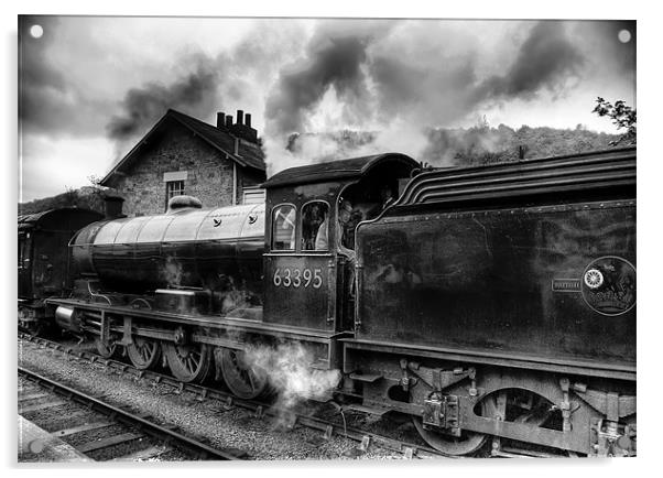 Steam Train No.63395. Acrylic by Trevor Kersley RIP