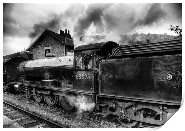 Steam Train No.63395. Print by Trevor Kersley RIP