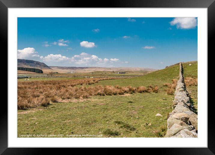 Towards Cronkley and Widdybank from Birk Rigg, Teesdale Framed Mounted Print by Richard Laidler