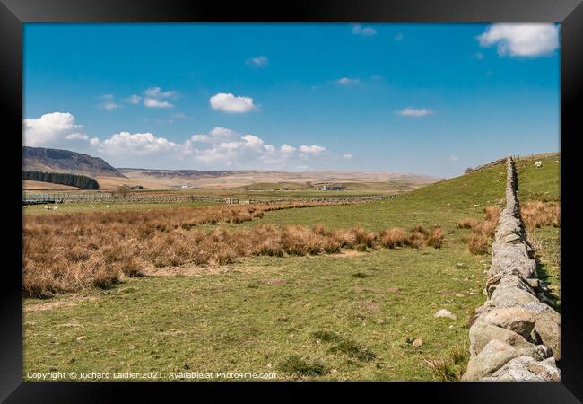 Towards Cronkley and Widdybank from Birk Rigg, Teesdale Framed Print by Richard Laidler