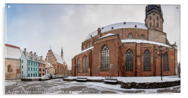 Saint Peter's Church in Riga, Latvia Acrylic by Maria Vonotna