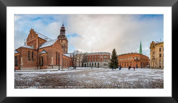 Dome cathedral on Dome square in Riga, Latvia Framed Mounted Print by Maria Vonotna