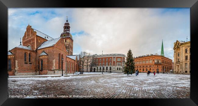 Dome cathedral on Dome square in Riga, Latvia Framed Print by Maria Vonotna