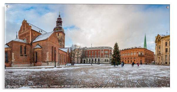 Dome cathedral on Dome square in Riga, Latvia Acrylic by Maria Vonotna
