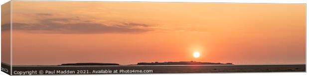 Hilbre Island Setting Sun Canvas Print by Paul Madden