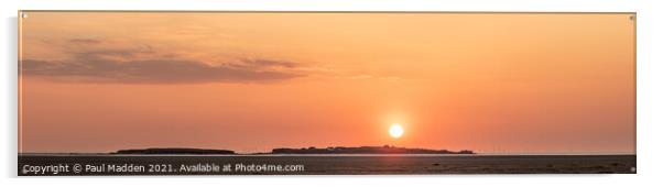 Hilbre Island Setting Sun Acrylic by Paul Madden