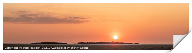 Hilbre Island Setting Sun Print by Paul Madden