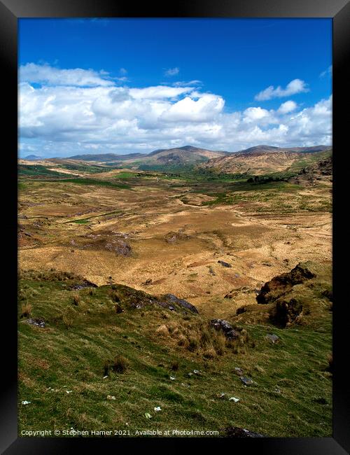 Cork and Kerry Mountains Framed Print by Stephen Hamer