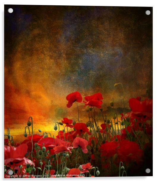 Phil's poppies Acrylic by Jeffrey Burgess