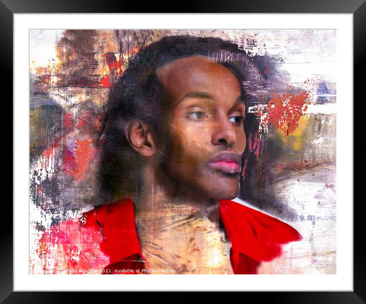 Portrait of a Black Man Framed Mounted Print by Jeffrey Burgess