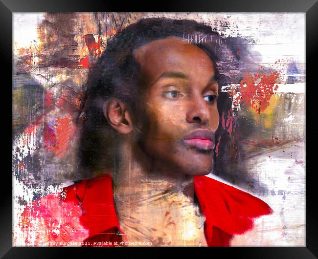 Portrait of a Black Man Framed Print by Jeffrey Burgess