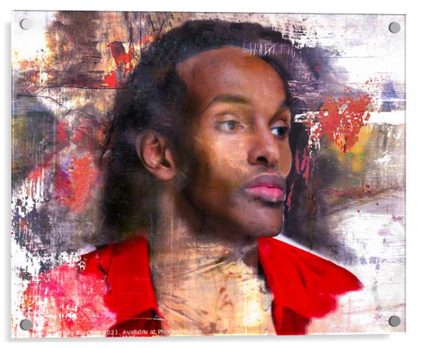 Portrait of a Black Man Acrylic by Jeffrey Burgess