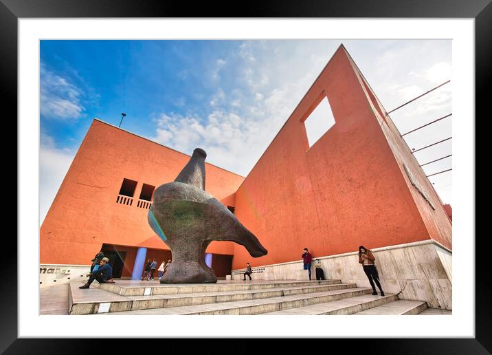 Monterrey, MARCO, Museum of Contemporary Art (Museo de Arte Contemporaneo) located on city landmark Macroplaza Framed Mounted Print by Elijah Lovkoff