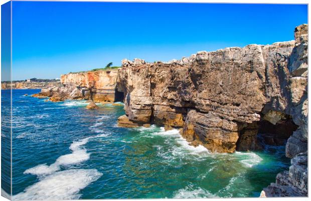 Scenic Mouth of Hell (Boca de Inferno) Gorge near Cascais Canvas Print by Elijah Lovkoff