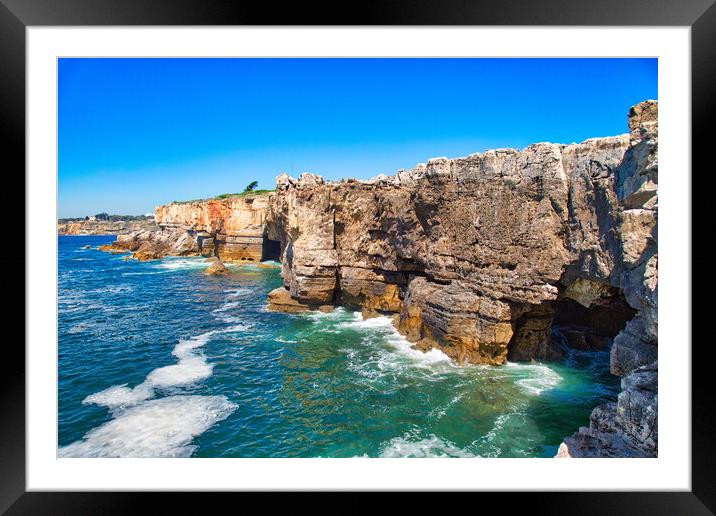 Scenic Mouth of Hell (Boca de Inferno) Gorge near Cascais Framed Mounted Print by Elijah Lovkoff
