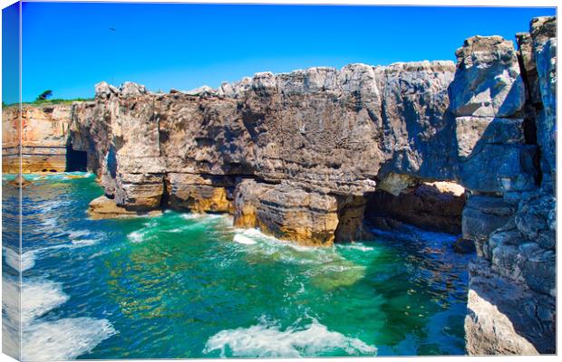 Scenic Mouth of Hell (Boca de Inferno) Gorge near Cascais Canvas Print by Elijah Lovkoff