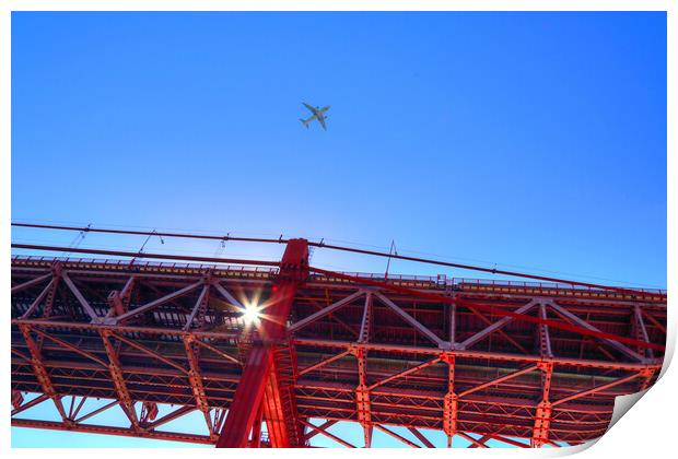 Lisbon, Landmark suspension 25 of April bridge Print by Elijah Lovkoff