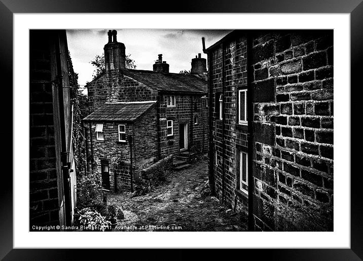 Heptonstall:Village on the Hill Framed Mounted Print by Sandra Pledger
