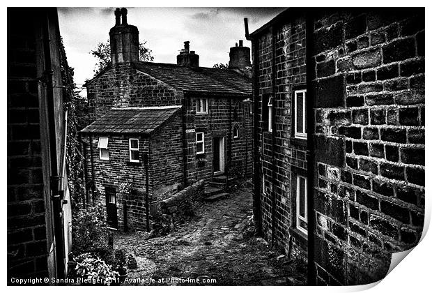 Heptonstall:Village on the Hill Print by Sandra Pledger