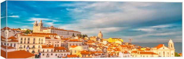 Lisbon, Scenic Alfama lookout with San Vicente (Saint Vincent)  Canvas Print by Elijah Lovkoff