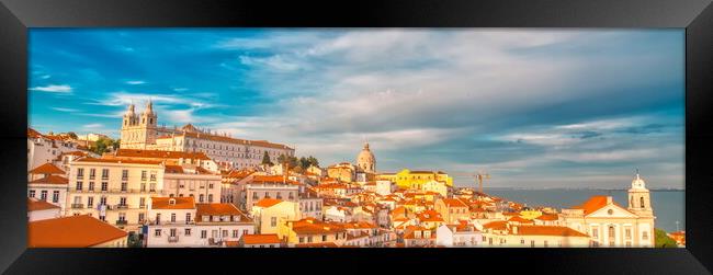 Lisbon, Scenic Alfama lookout with San Vicente (Saint Vincent)  Framed Print by Elijah Lovkoff