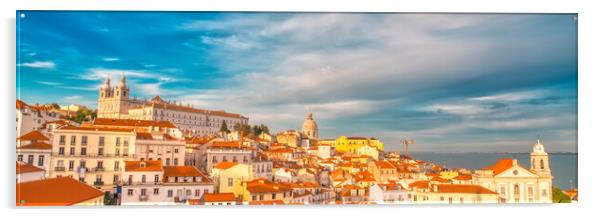 Lisbon, Scenic Alfama lookout with San Vicente (Saint Vincent)  Acrylic by Elijah Lovkoff