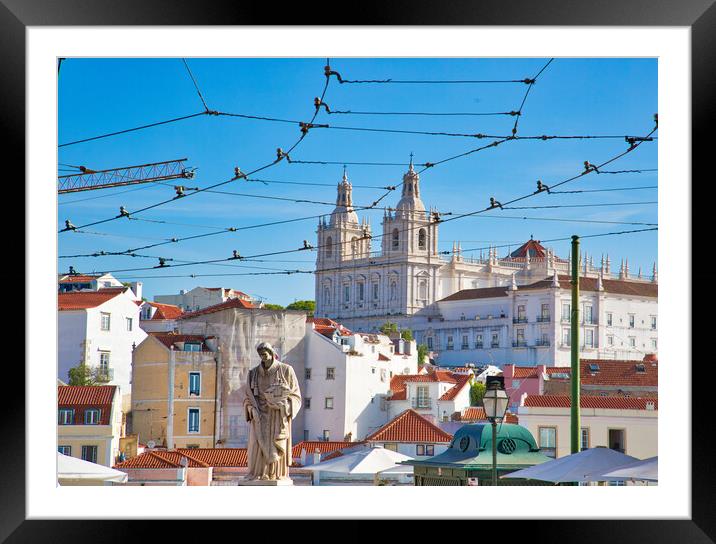 Lisbon, Colorful Alfama streets Framed Mounted Print by Elijah Lovkoff
