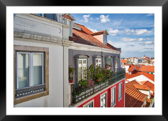 Lisbon, Colorful Alfama streets Framed Mounted Print by Elijah Lovkoff