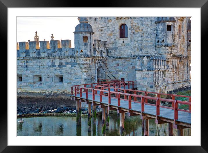 Lisbon, Belem Tower at sunset Framed Mounted Print by Elijah Lovkoff