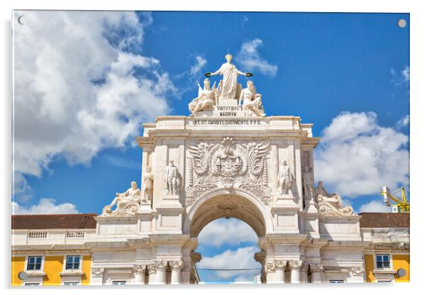 Famous Commerce Plaza (Praca do Comercio) in Lisbon facing Tagus Acrylic by Elijah Lovkoff